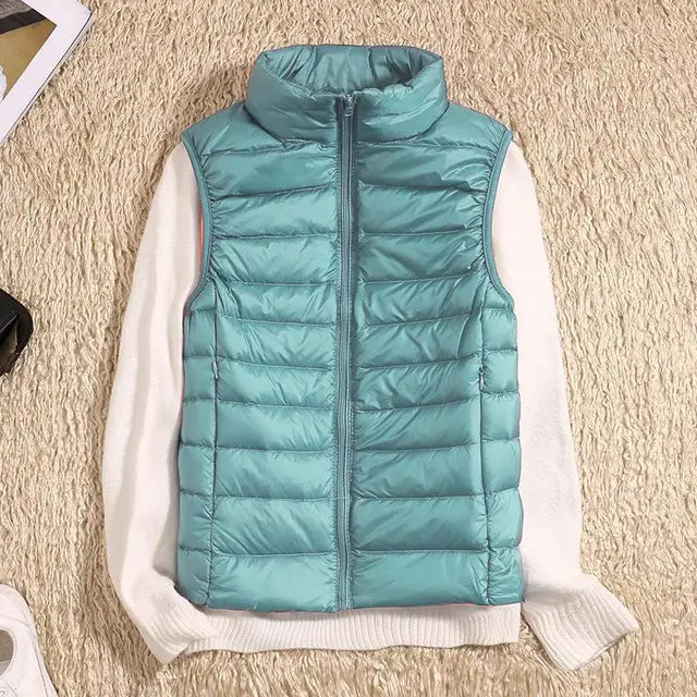 Women's Puffer Vest | Zip-Up Sleeveless Casual-Levorel