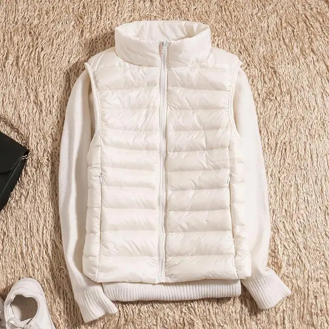Women's Puffer Vest | Zip-Up Sleeveless Casual-Levorel
