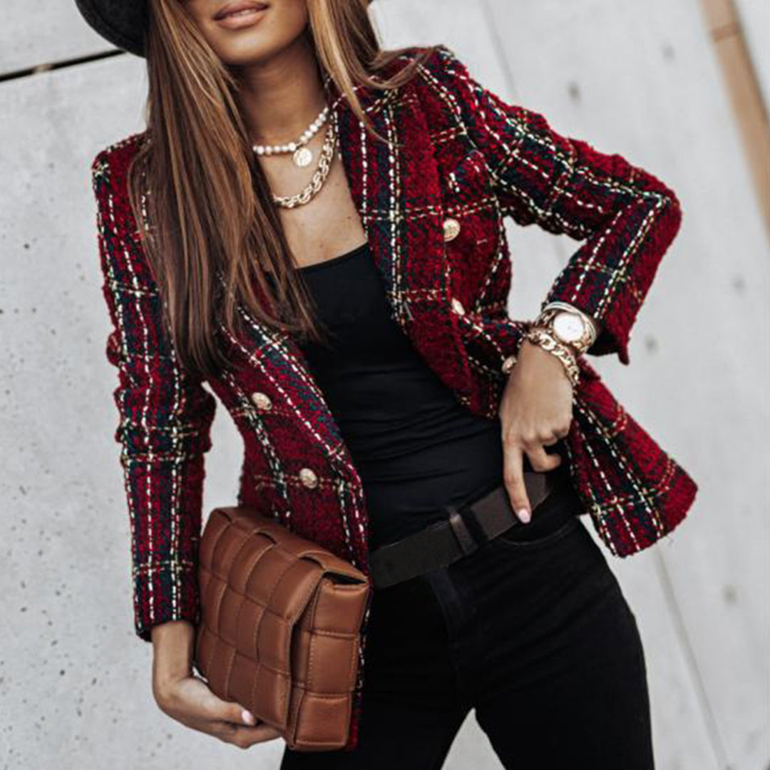 Women's Quilted Tweed Blazer | Long Lightweight-Levorel