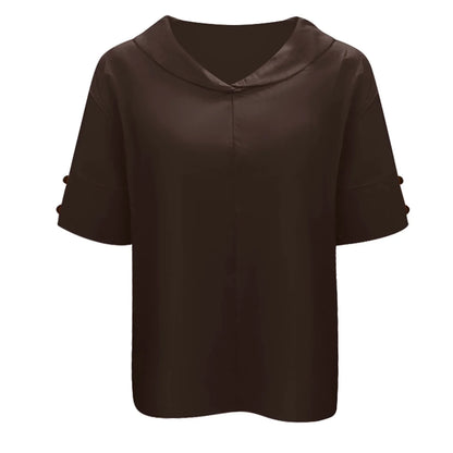Women's Summer Tunic Blouse | V-Neck 3/4 Sleeve-Levorel