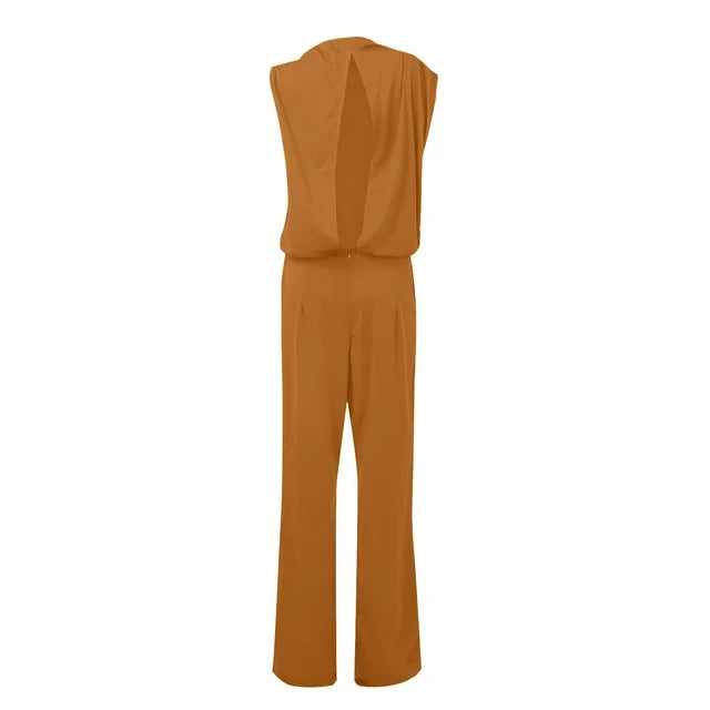 Women's Wide Leg Jumpsuit | One Shoulder Elegant-Levorel