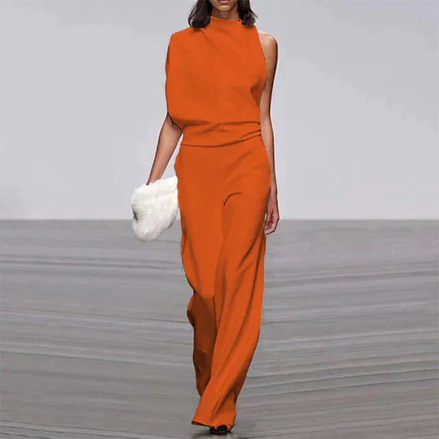 Women's Wide Leg Jumpsuit | One Shoulder Elegant-Levorel