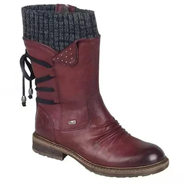 Women's Winter Boots | Knit Trim Slip On-Levorel