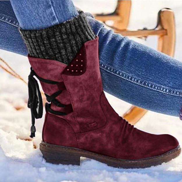 Women's Winter Boots | Knit Trim Slip On-Levorel