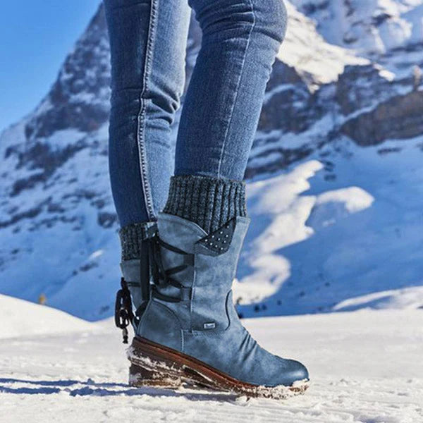 Women's Winter Boots | Knit Trim Slip On-Levorel