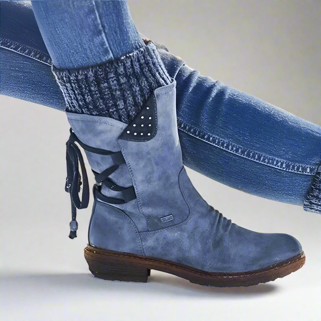 Women's Winter Boots | Knit Trim Slip On-Levorel