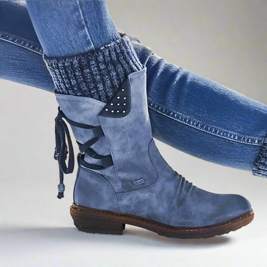 Women's Winter Boots | Knit Trim Slip On-Levorel