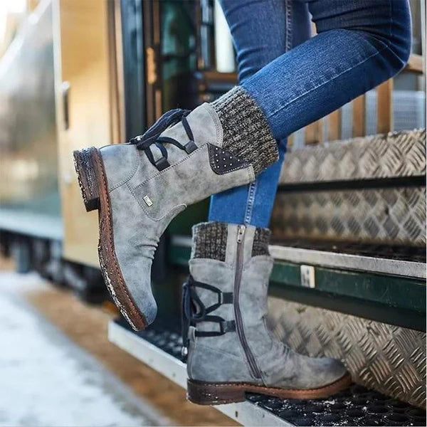 Women's Winter Boots | Knit Trim Slip On-Levorel