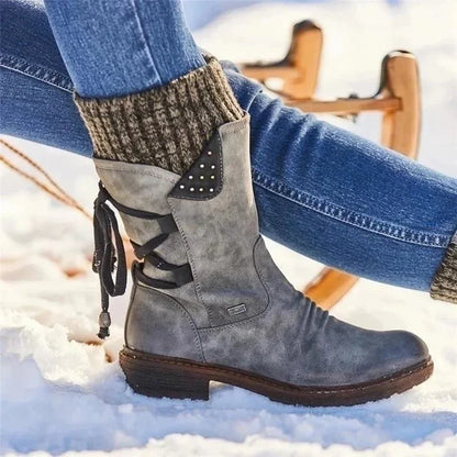 Women's Winter Boots | Knit Trim Slip On-Levorel