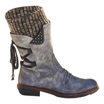 Women's Winter Boots | Knit Trim Slip On-Levorel
