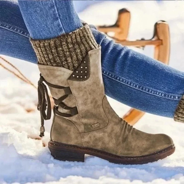 Women's Winter Boots | Knit Trim Slip On-Levorel