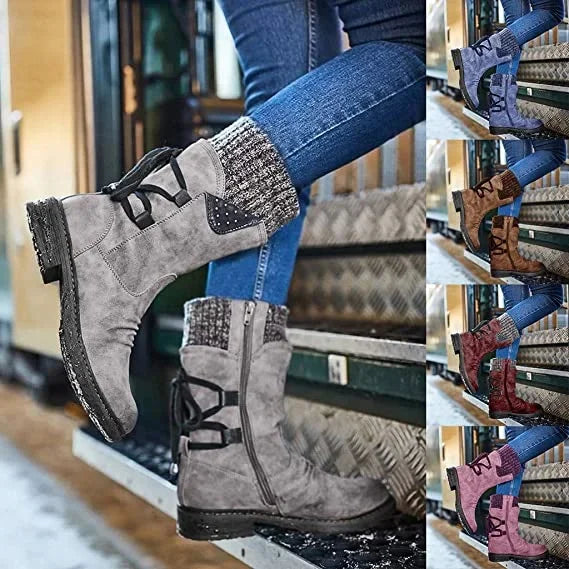 Women's Winter Boots | Knit Trim Slip On-Levorel