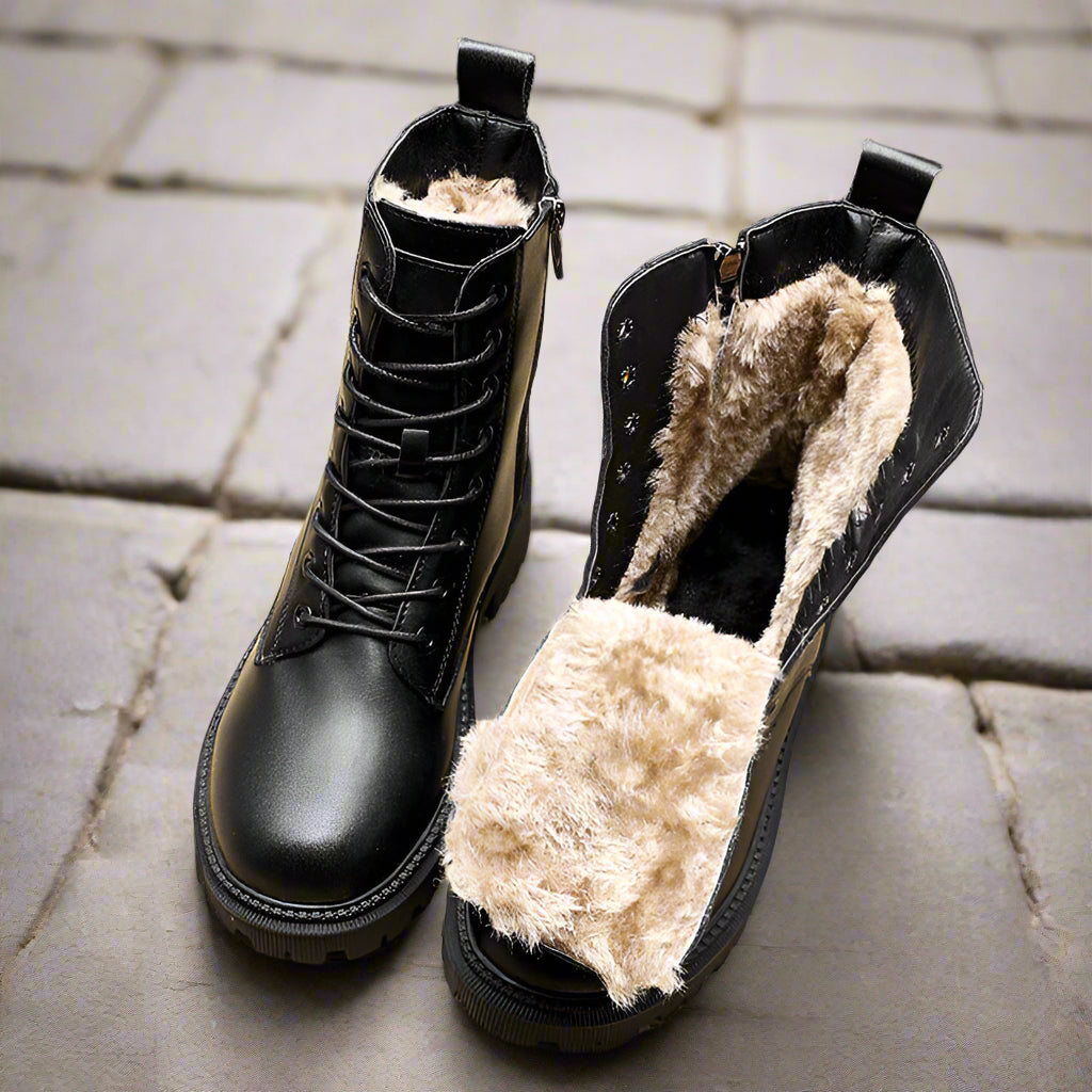 Women's Winter Boots | Thermal Grip Lace-up-Levorel