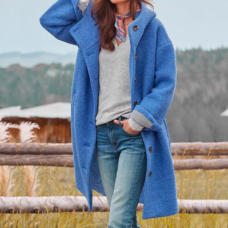 Women's Winter Trench Coat | Long Buttoned-Levorel