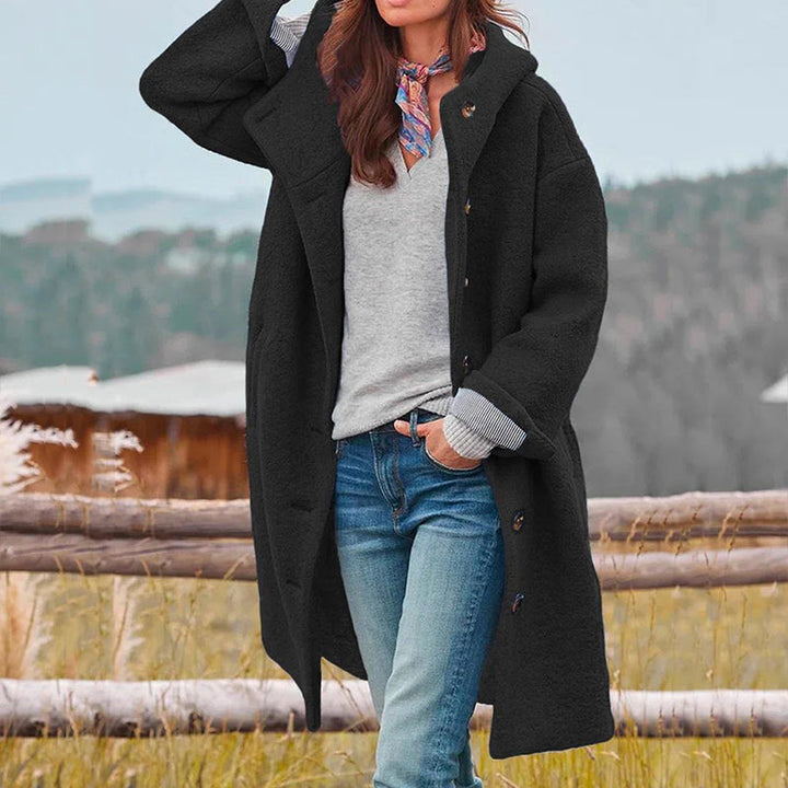 Women's Winter Trench Coat | Long Buttoned-Levorel
