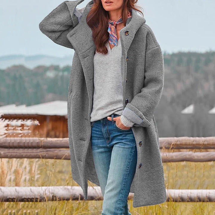 Women's Winter Trench Coat | Long Buttoned-Levorel