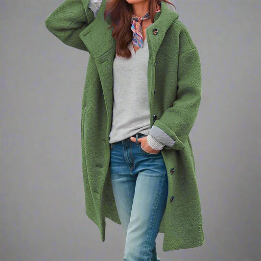 Women's Winter Trench Coat | Long Buttoned-Levorel