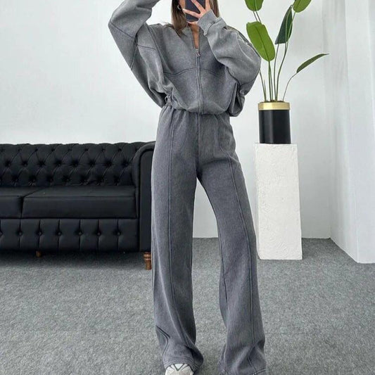 Womens Tracksuit Set Matching Long Sleeve Sweater Drawstring Trousers 0