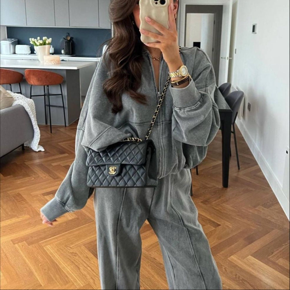 Womens Tracksuit Set Matching Long Sleeve Sweater Drawstring Trousers 5