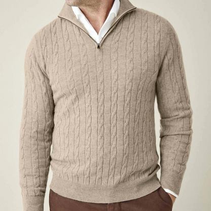 Zipper Sweater - Cable Knit Texture & Adjustable Warmth - Image 11