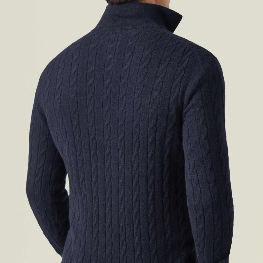 Zipper Sweater - Cable Knit Texture & Adjustable Warmth - Image 7