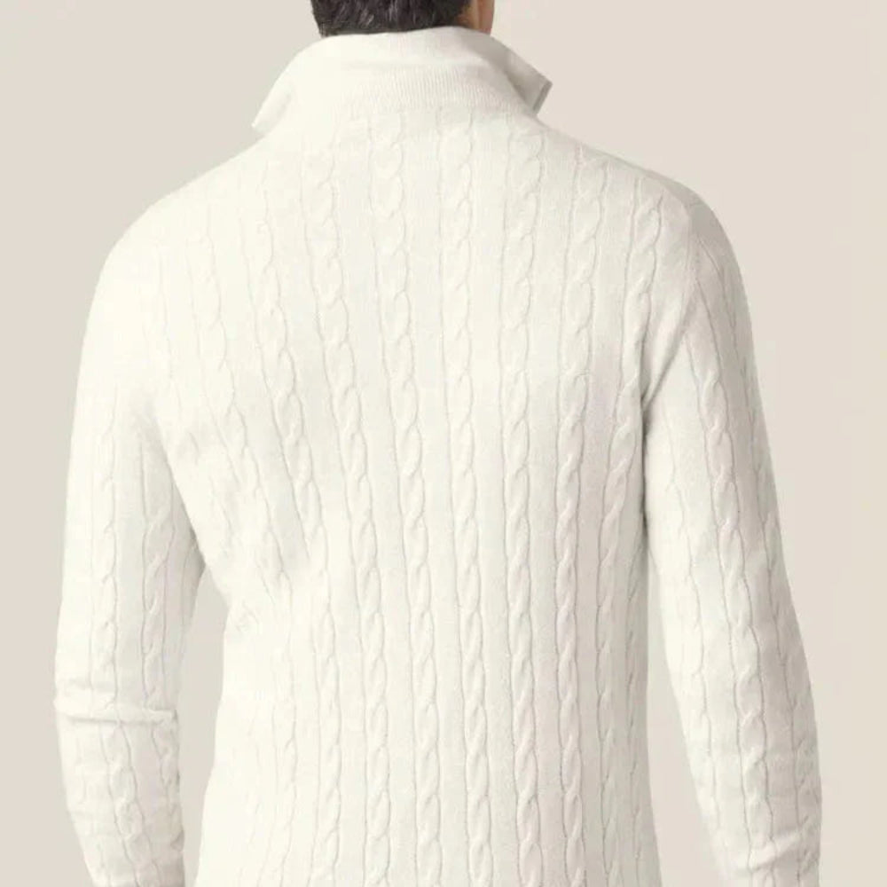 Zipper Sweater - Cable Knit Texture & Adjustable Warmth - Image 9