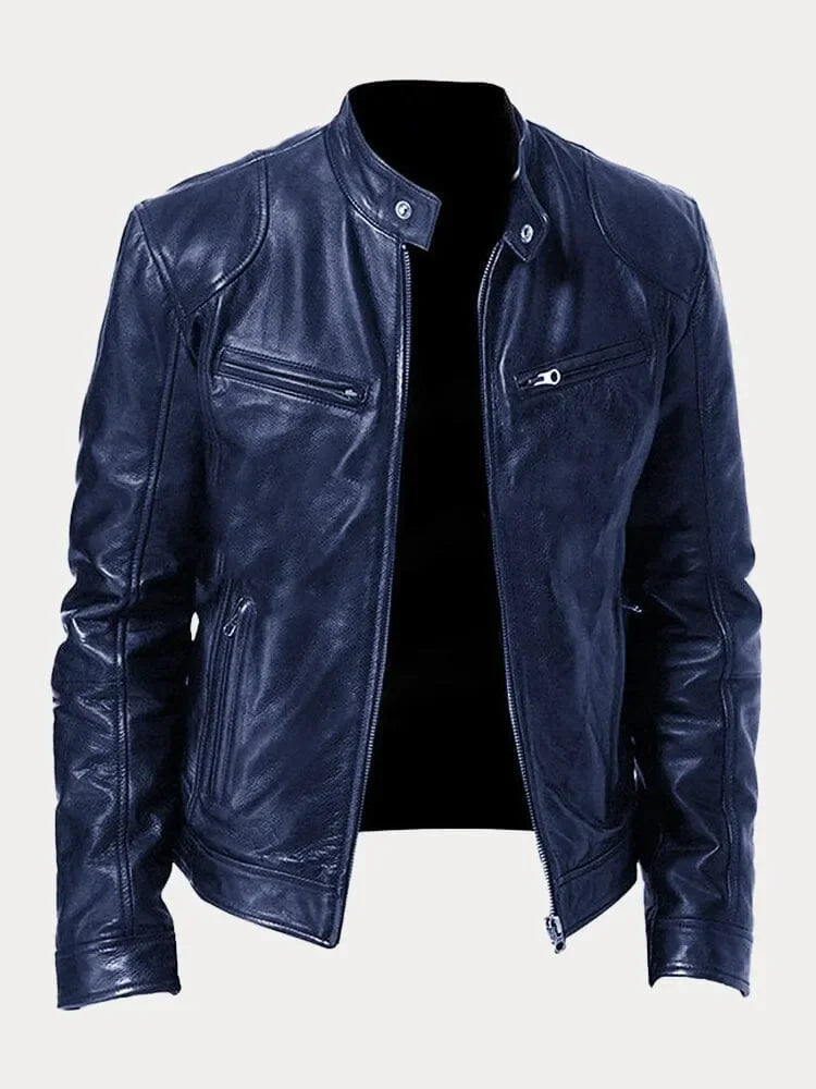 Men’s Bomber Leather Jacket | Faux Oversized Style