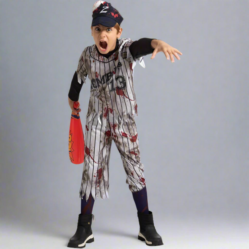 Halloween Kids Zombie Costume Baseball Outfit