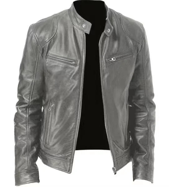 Men’s Bomber Leather Jacket | Faux Oversized Style