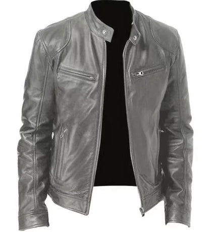 Men’s Bomber Leather Jacket | Faux Oversized Style