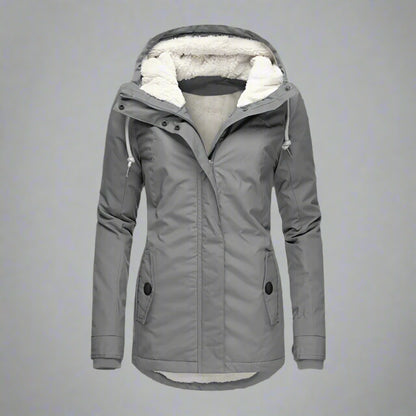 Women's Waterproof Puffer Jacket Hooded Winter Quilted