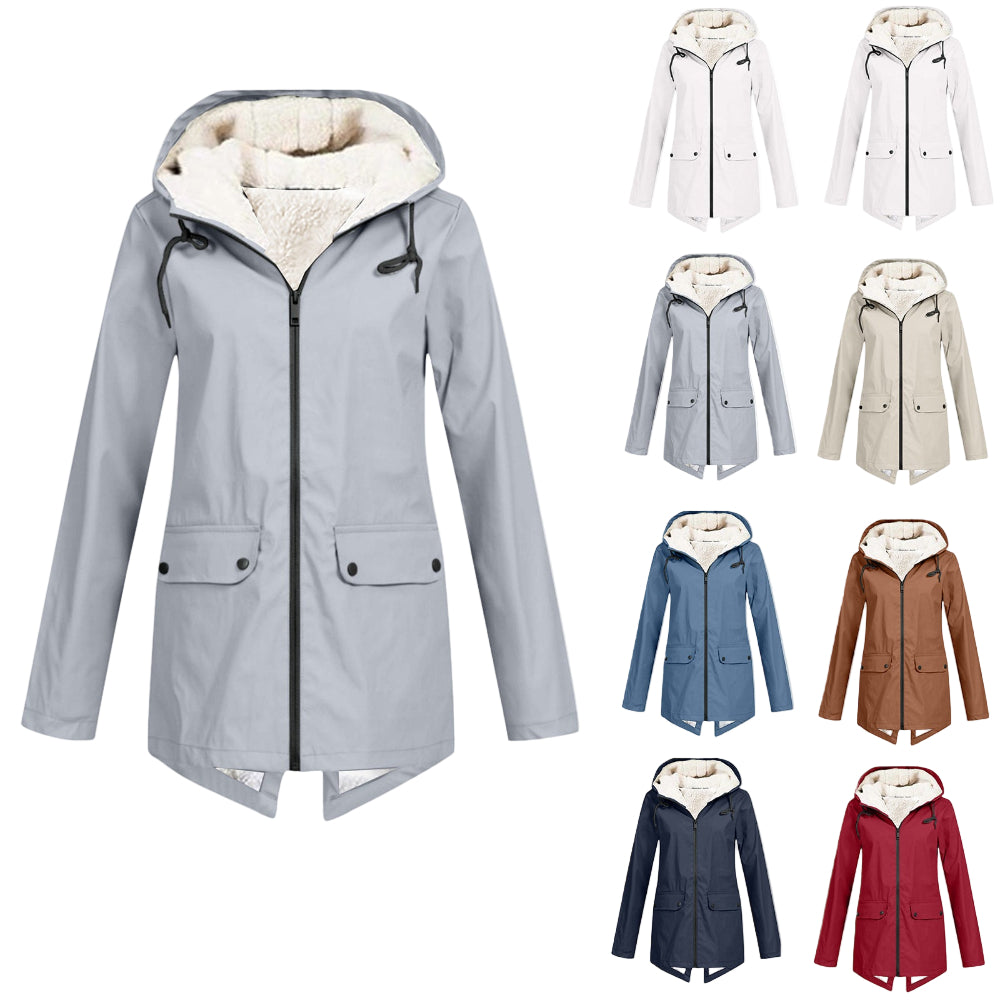 Women's Warm Hooded Winter Jacket Fleece Lined Water Resistant
