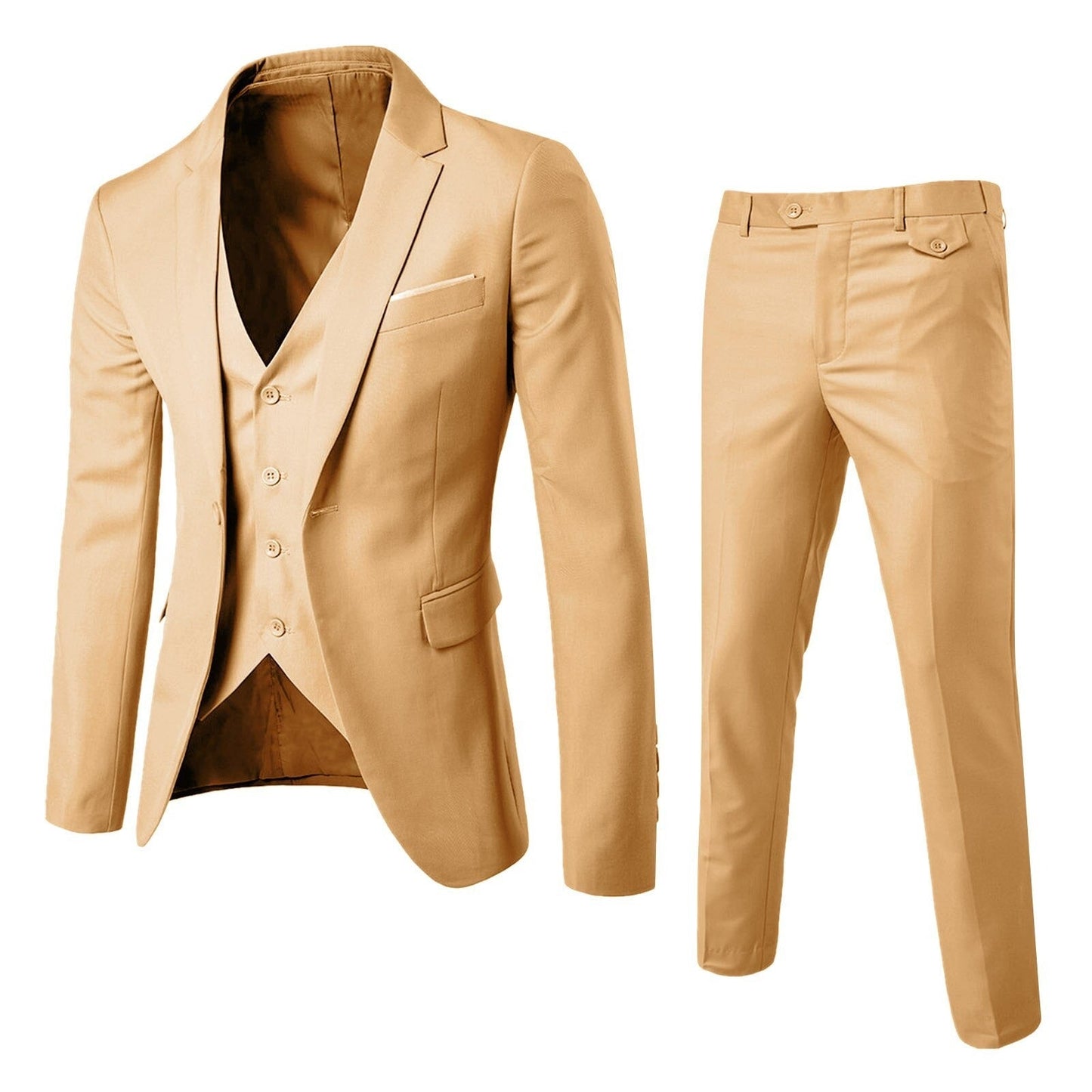 Men’s Slim Fit 3-Piece Suit Set | Blazer Vest Trouser