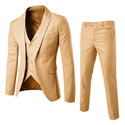 Men’s Slim Fit 3-Piece Suit Set | Blazer Vest Trouser