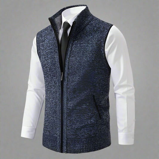 Men’s Knitted Zip-Up Vest | Chunky Knit Waistcoat