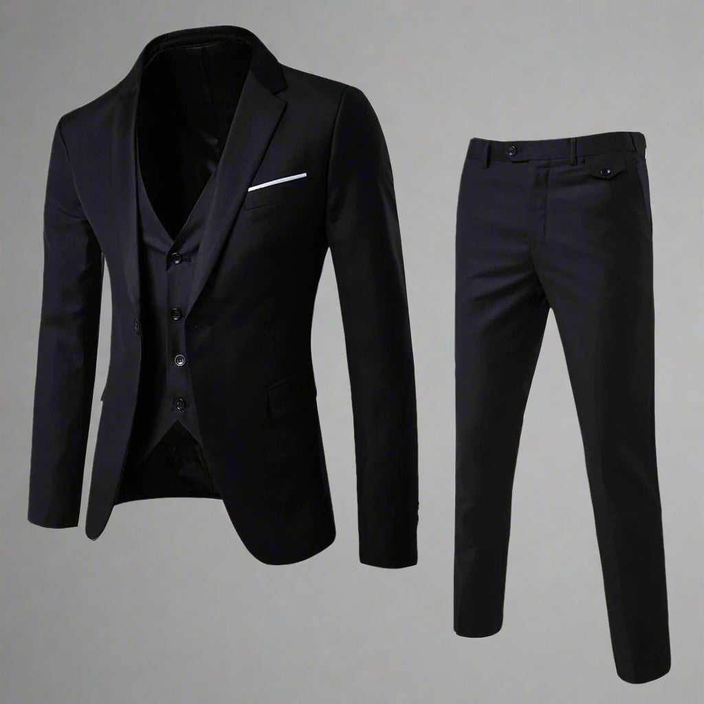 Men’s Slim Fit 3-Piece Suit Set | Blazer Vest Trouser
