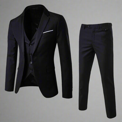 Men’s Slim Fit 3-Piece Suit Set | Blazer Vest Trouser