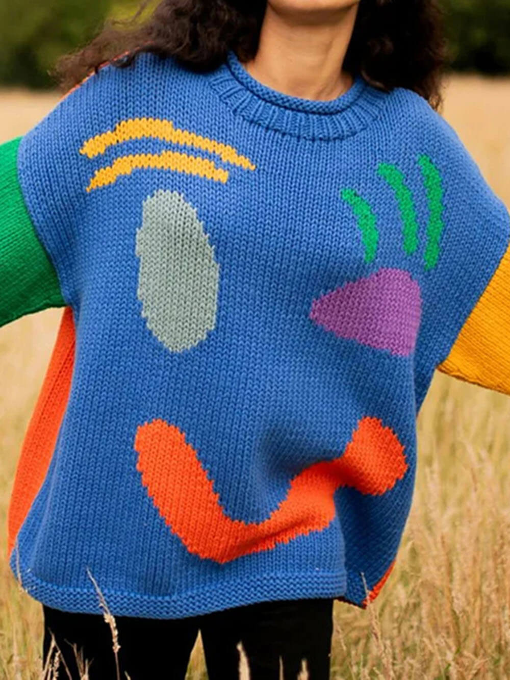 Women's Oversized Knit Sweater | Chunky Crochet Jumper