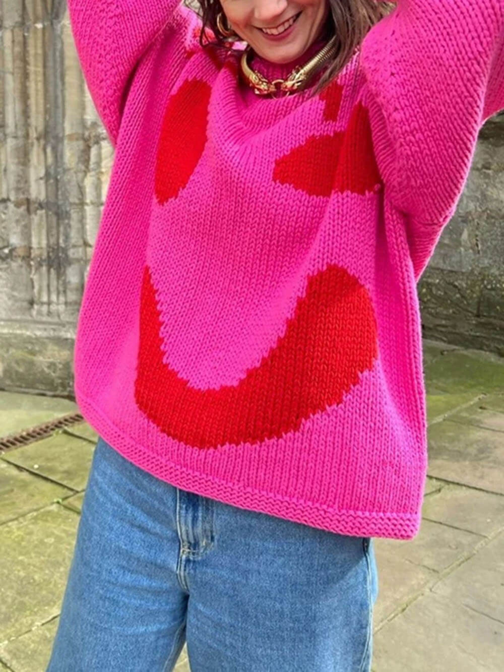 Women's Oversized Knit Sweater | Chunky Crochet Jumper
