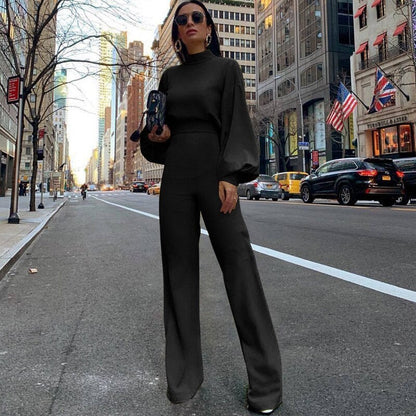 Women's Long Sleeve Wide Leg Jumpsuit | Party Wear Wedding
