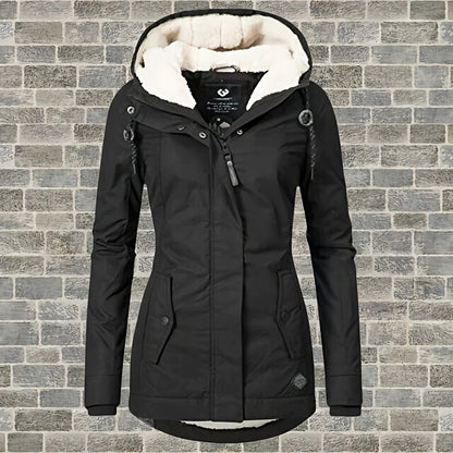 Women's Waterproof Puffer Jacket Hooded Winter Quilted