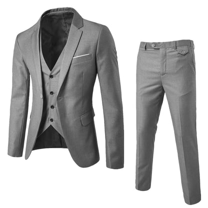Men’s Slim Fit 3-Piece Suit Set | Blazer Vest Trouser