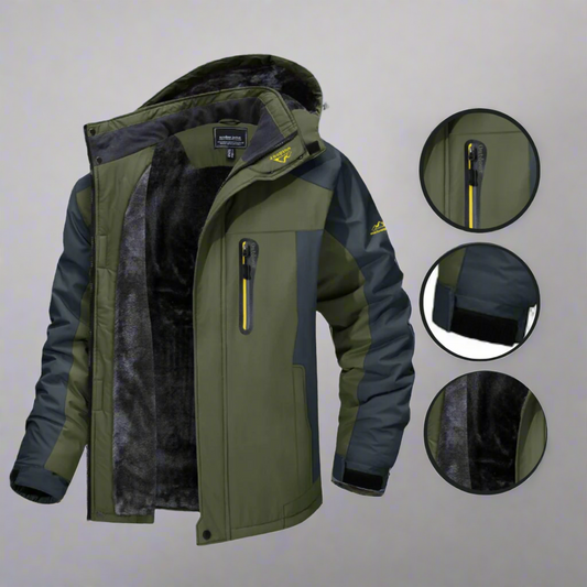 Men's Waterproof Puffer Jacket | Hooded Winter Weatherproof