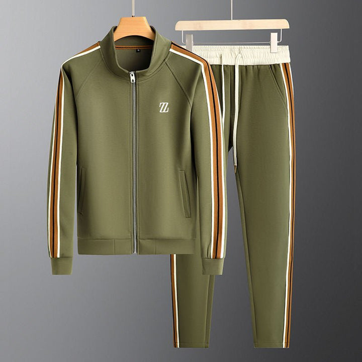Men's Two-Piece Tracksuit Set | Zippered Jacket Trouser-Levorel