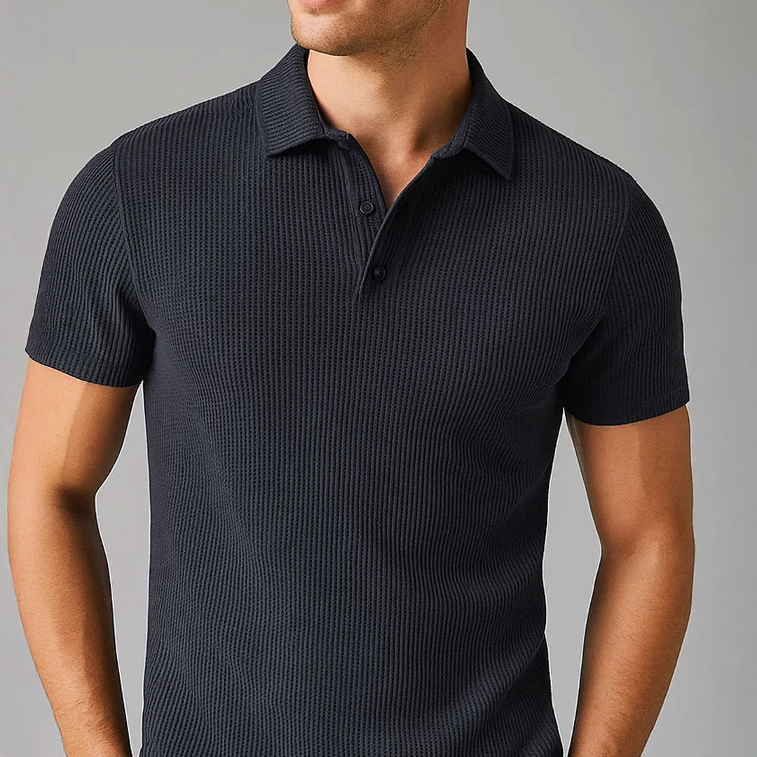 Men’s Casual Polo T Shirt | Short Sleeve Textured Style