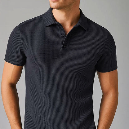 Men’s Casual Polo T Shirt | Short Sleeve Textured Style