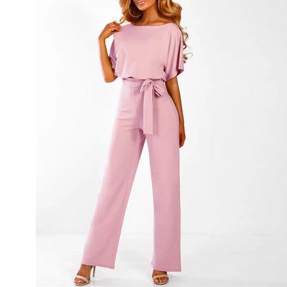 Women's Wide Leg Jumpsuit | Short Sleeved Elegant