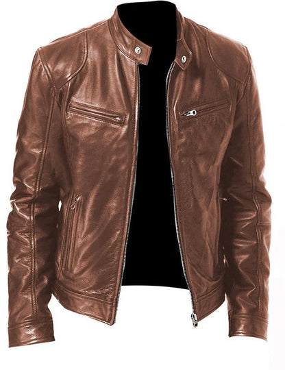 Men’s Bomber Leather Jacket | Faux Oversized Style