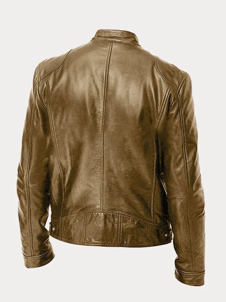 Men’s Bomber Leather Jacket | Faux Oversized Style