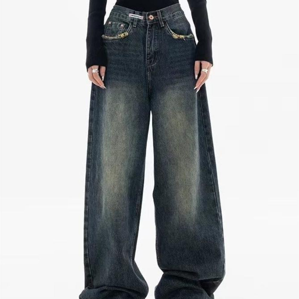 Washed Effect Vintage Baggy Boyfriend Jeans - Image 3